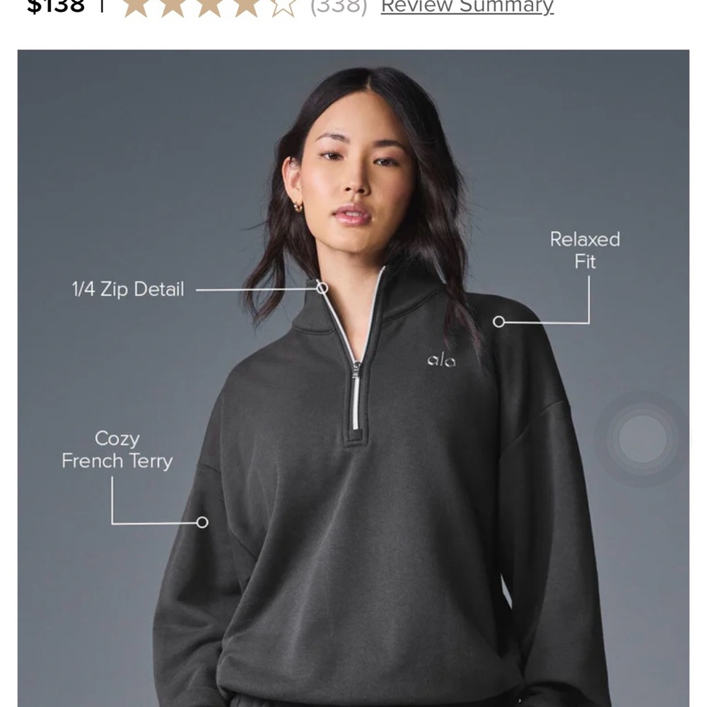 ALO Yoga Black Crew Neck Sweater